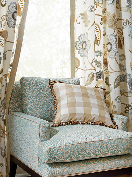Scalamandre SC 000227024 FLAX CHELSEA CHECK Fabric - Eade's Wallpaper
