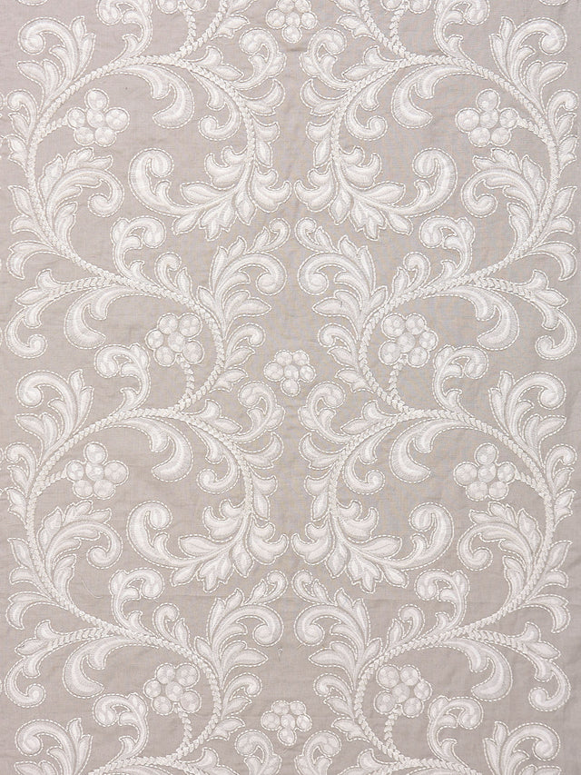 Scalamandre SC 000227029 PEARL GREY CHIARA EMBROIDERY Fabric - Eade's Wallpaper