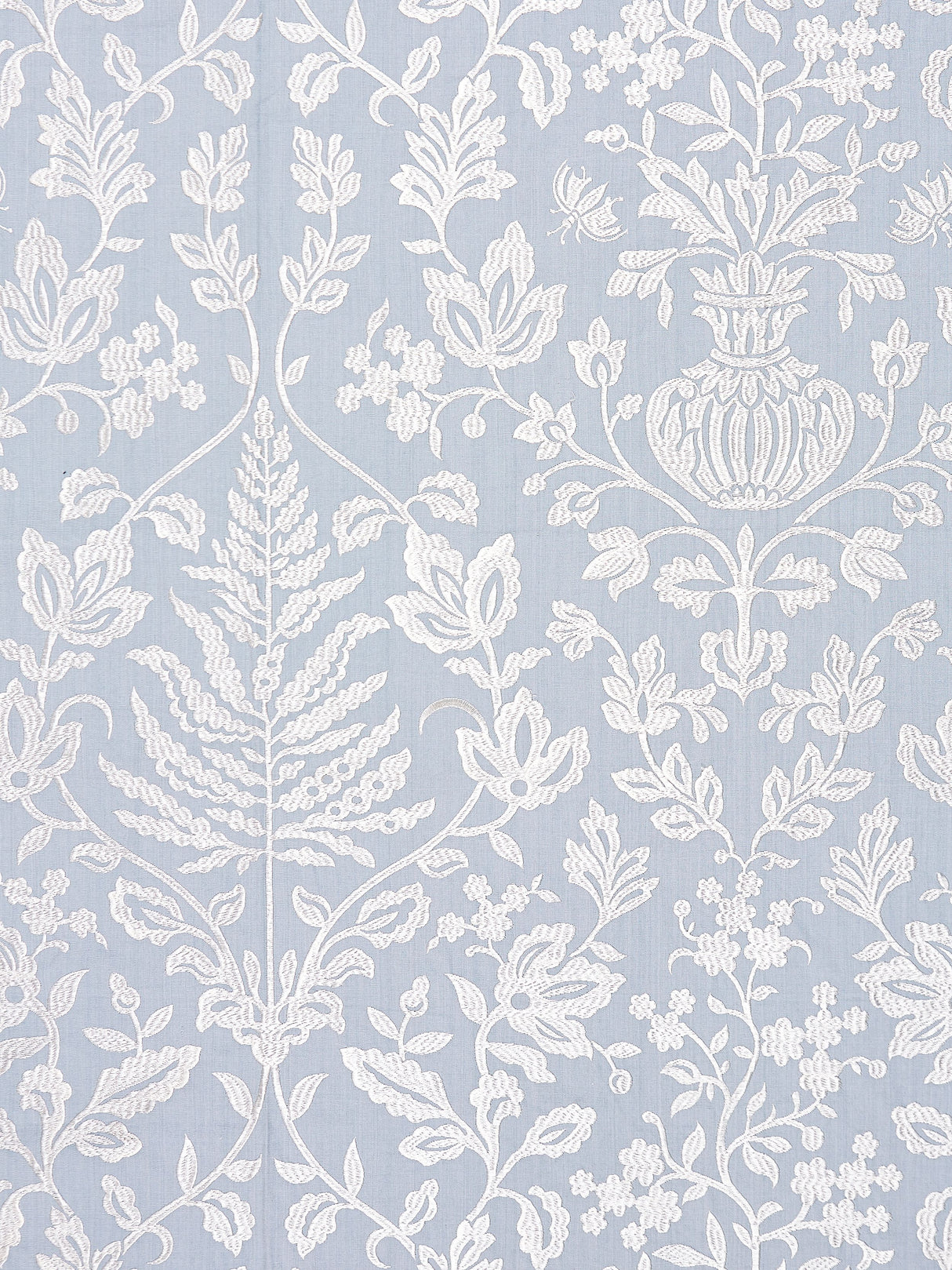 Scalamandre SC 000227032 SKY SHALIMAR EMBROIDERY Fabric - Eade's Wallpaper