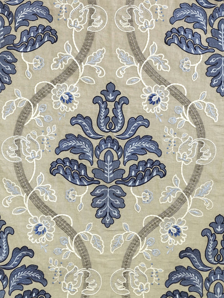 Scalamandre SC 000227033 PORCELAIN ISABELLA EMBROIDERY Fabric - Eade's Wallpaper