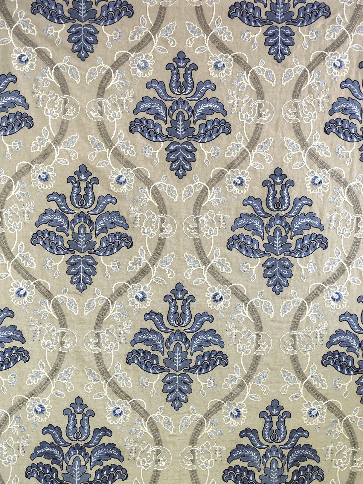 Scalamandre SC 000227033 PORCELAIN ISABELLA EMBROIDERY Fabric - Eade's Wallpaper