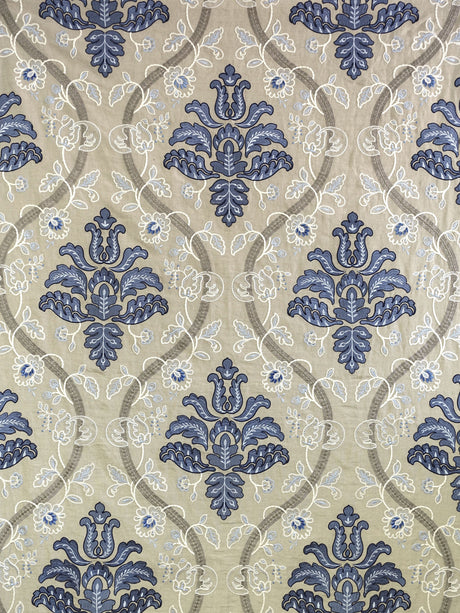Scalamandre SC 000227033 PORCELAIN ISABELLA EMBROIDERY Fabric - Eade's Wallpaper