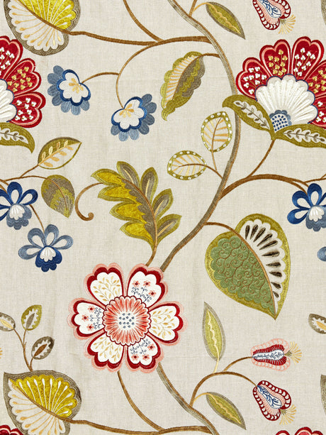 Scalamandre SC 000227071 BLOOM WILLOWOOD EMBROIDERY Fabric - Eade's Wallpaper