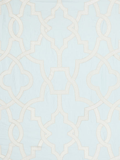 Scalamandre SC 000227073 BLUE MIST DAMASCUS EMBROIDERY Fabric - Eade's Wallpaper