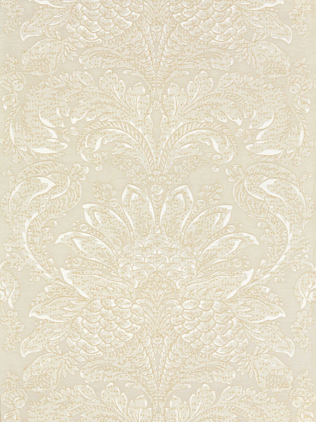 Scalamandre SC 000227081 FOG CARLOTTA DAMASK Fabric - Eade's Wallpaper