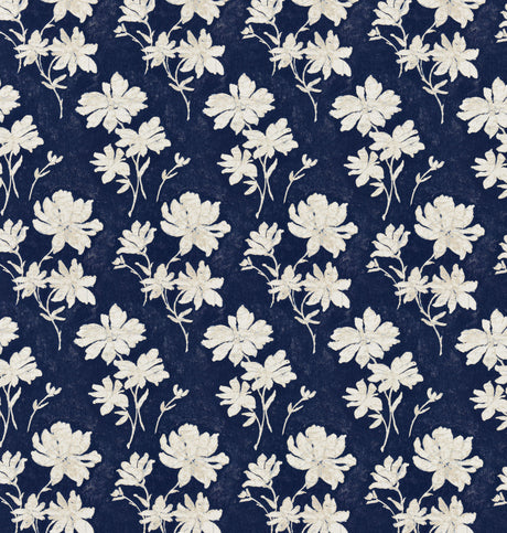 Scalamandre SC 000227082 INDIGO FLORE BATIK Fabric - Eade's Wallpaper