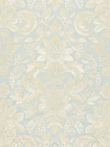 Scalamandre SC 000227086 AQUAMARINE ELIZABETH DAMASK EMBROIDERY Fabric - Eade's Wallpaper