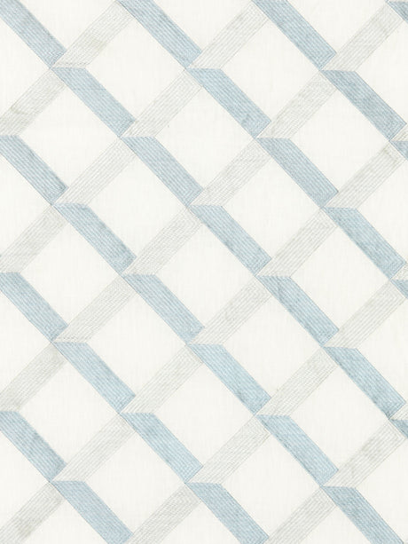 Scalamandre SC 000227090 WATER LATTICE EMBROIDERY Fabric - Eade's Wallpaper