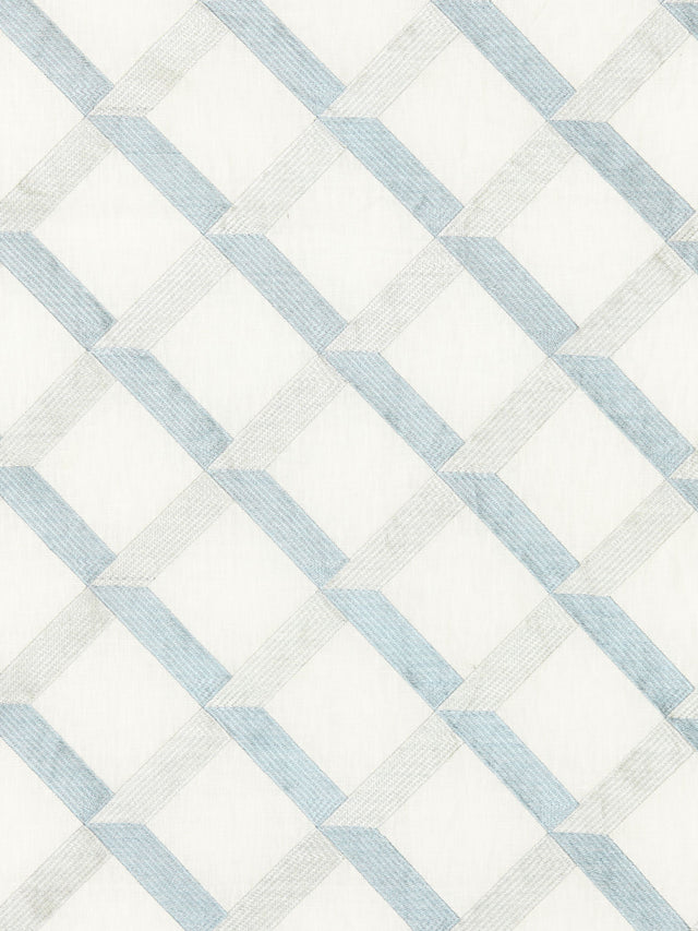 Scalamandre SC 000227090 WATER LATTICE EMBROIDERY Fabric - Eade's Wallpaper