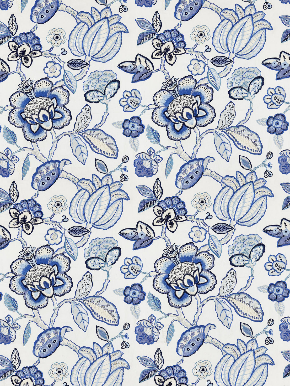 Scalamandre SC 000227126 PORCELAIN COROMANDEL EMBROIDERY Fabric - Eade's Wallpaper