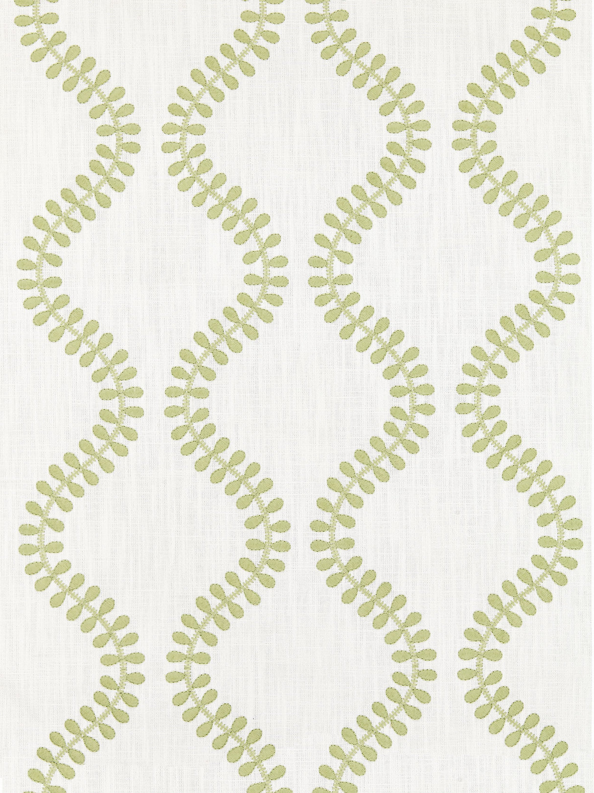 Scalamandre SC 000227127 CELERY FOGLIA EMBROIDERY Fabric - Eade's Wallpaper