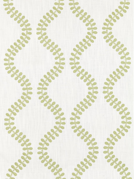 Scalamandre SC 000227127 CELERY FOGLIA EMBROIDERY Fabric - Eade's Wallpaper