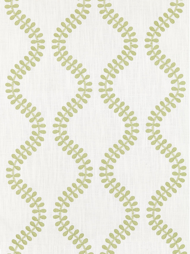 Scalamandre SC 000227127 CELERY FOGLIA EMBROIDERY Fabric - Eade's Wallpaper