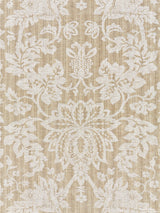 Scalamandre SC 000227136 FLAX METALLINE DAMASK Fabric - Eade's Wallpaper