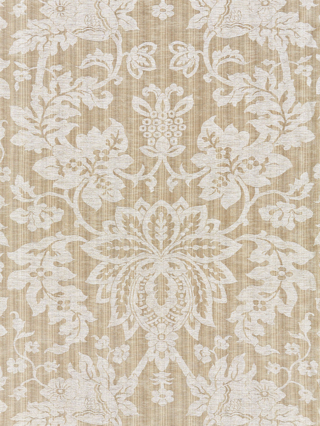 Scalamandre SC 000227136 FLAX METALLINE DAMASK Fabric - Eade's Wallpaper