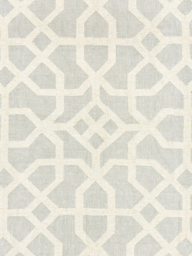 Scalamandre SC 000227149 MINERAL & GREIGE LINEN LATTICE Fabric - Eade's Wallpaper