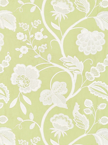 Scalamandre SC 000227151 CELERY KENSINGTON EMBROIDERY Fabric - Eade's Wallpaper