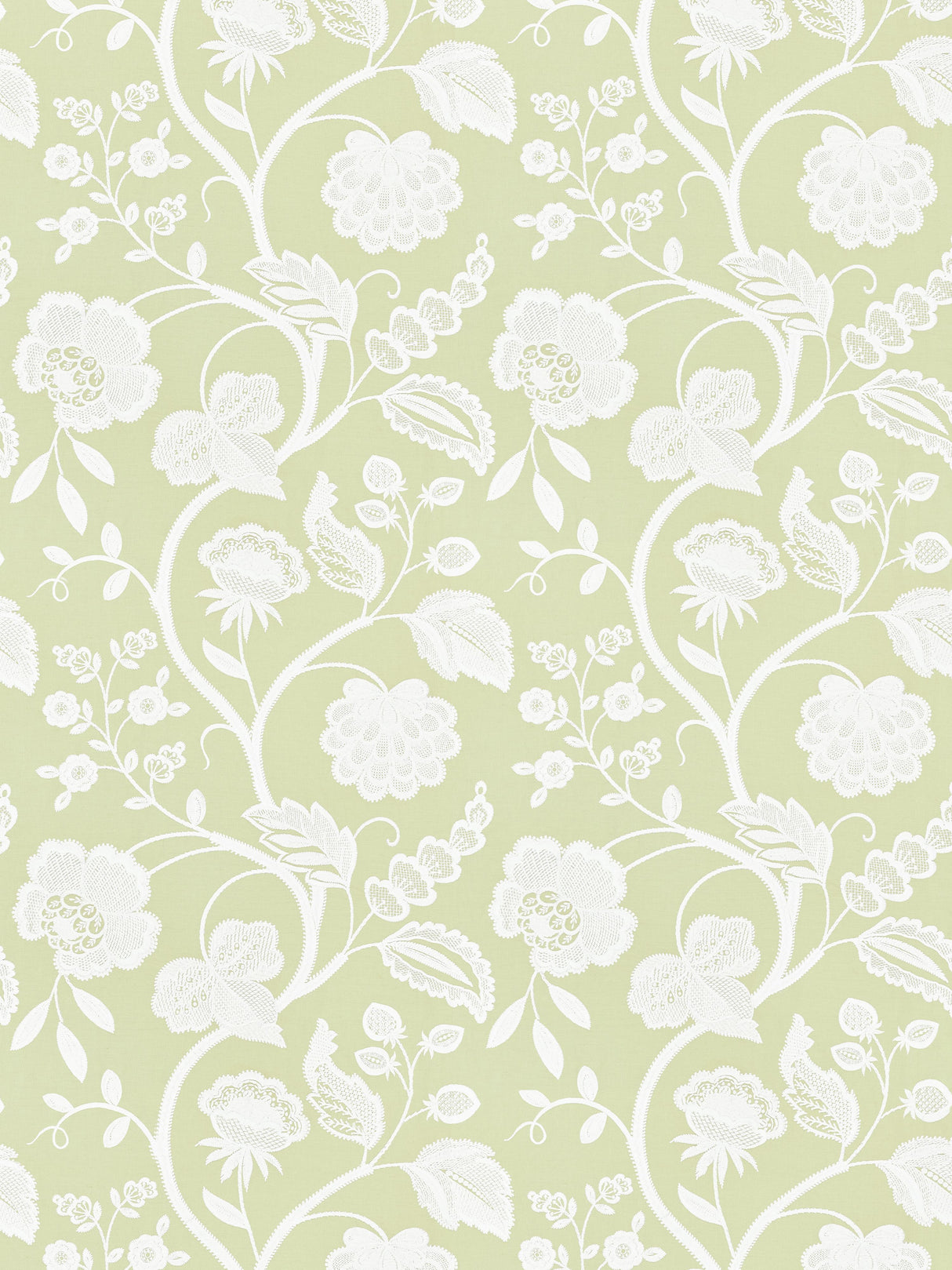 Scalamandre SC 000227151 CELERY KENSINGTON EMBROIDERY Fabric - Eade's Wallpaper