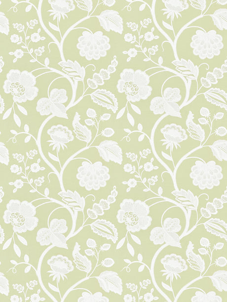 Scalamandre SC 000227151 CELERY KENSINGTON EMBROIDERY Fabric - Eade's Wallpaper