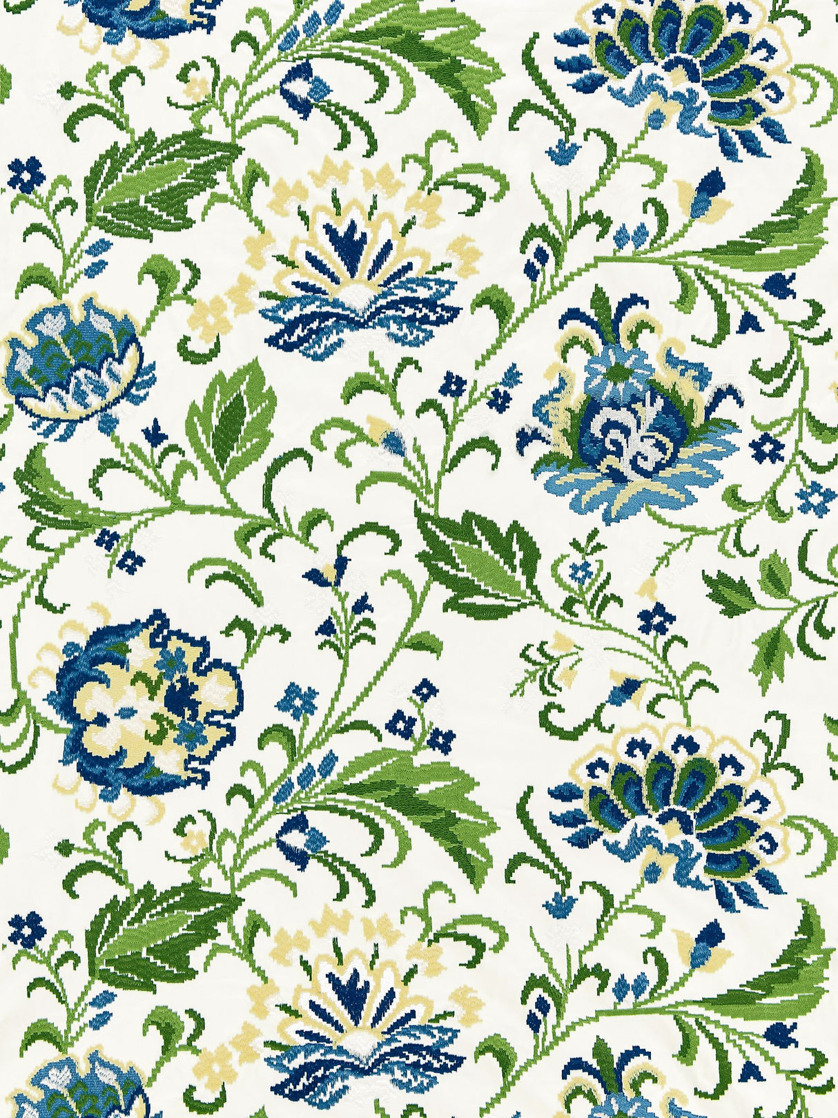 Scalamandre SC 000227173 JARDIN DELPHINE EMBROIDERY Fabric - Eade's Wallpaper