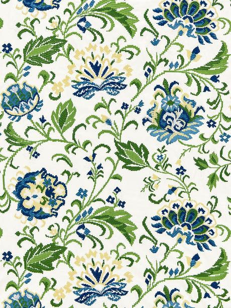 Scalamandre SC 000227173 JARDIN DELPHINE EMBROIDERY Fabric - Eade's Wallpaper