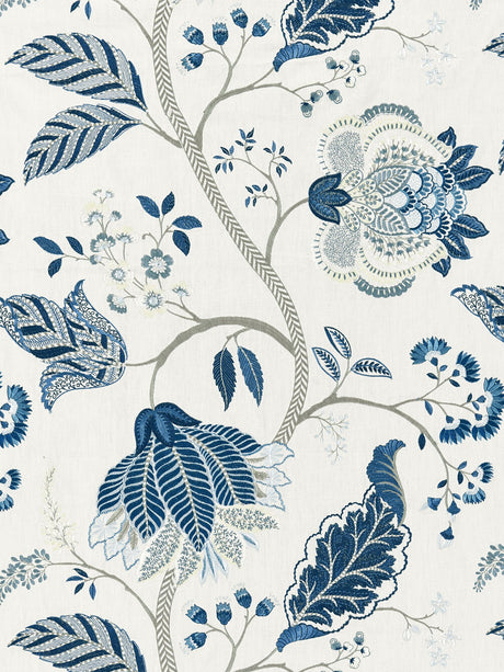 Scalamandre SC 000227175 PORCELAIN PALAMPORE EMBROIDERY Fabric - Eade's Wallpaper