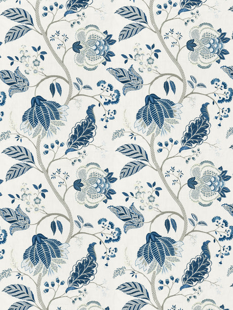 Scalamandre SC 000227175 PORCELAIN PALAMPORE EMBROIDERY Fabric - Eade's Wallpaper