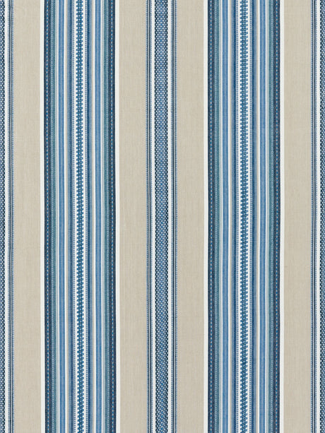 Scalamandre SC 000227180 CHAMBRAY CYRUS COTTON STRIPE Fabric - Eade's Wallpaper