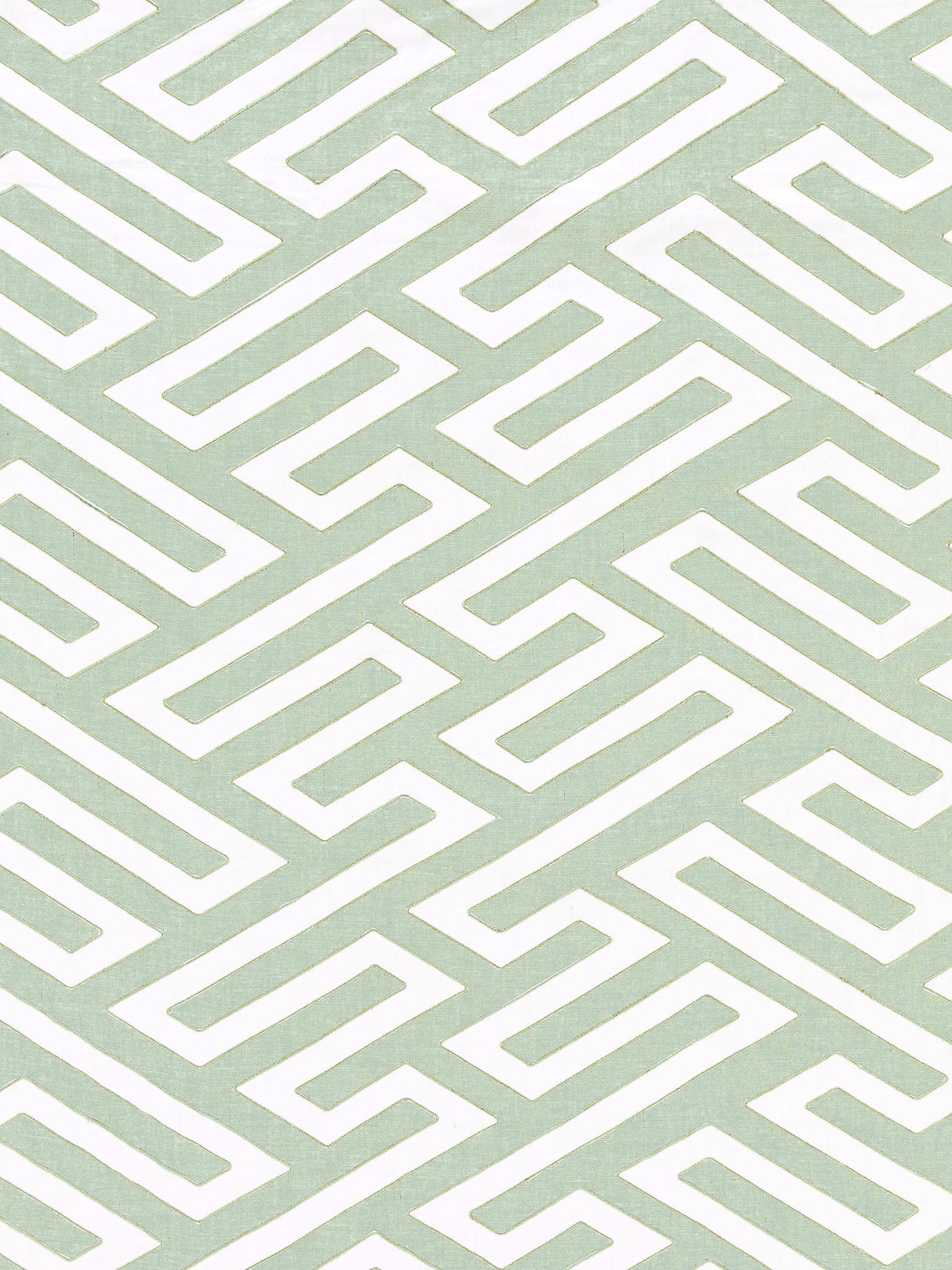 Scalamandre SC 000227218 EUCALYPTUS CANTON FRET APPLIQUE Fabric - Eade's Wallpaper