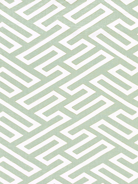 Scalamandre SC 000227218 EUCALYPTUS CANTON FRET APPLIQUE Fabric - Eade's Wallpaper