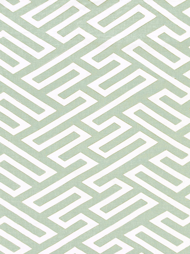 Scalamandre SC 000227218 EUCALYPTUS CANTON FRET APPLIQUE Fabric - Eade's Wallpaper