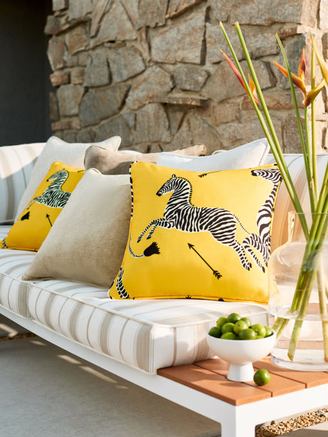Scalamandre SC 000236378 YELLOW ZEBRAS - OUTDOOR Fabric - Eade's Wallpaper