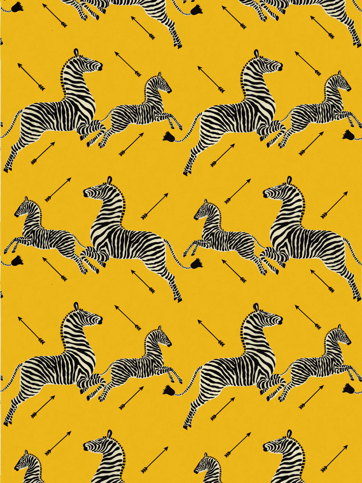 Scalamandre SC 000236378 YELLOW ZEBRAS - OUTDOOR Fabric - Eade's Wallpaper
