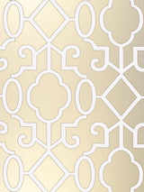 Scalamandre SC 0002WP88356 CHAMPAGNE - PEARLESCENT MING FRETWORK WALLPAPER - Eade's Wallpaper