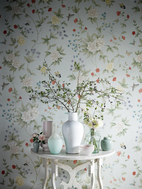 Scalamandre SC 0002WP88382 SKY LUOYANG GARDEN SISAL WALLPAPER - Eade's Wallpaper