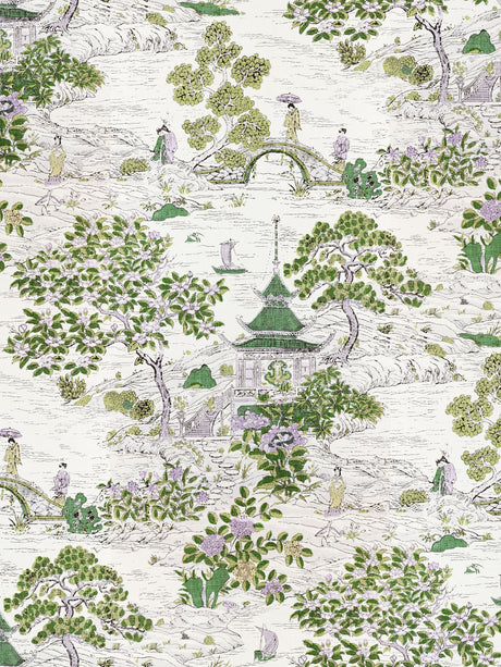 Scalamandre SC 0002WP88554 LAVENDER AND CITRON SATOMI - WALLPAPER - Eade's Wallpaper