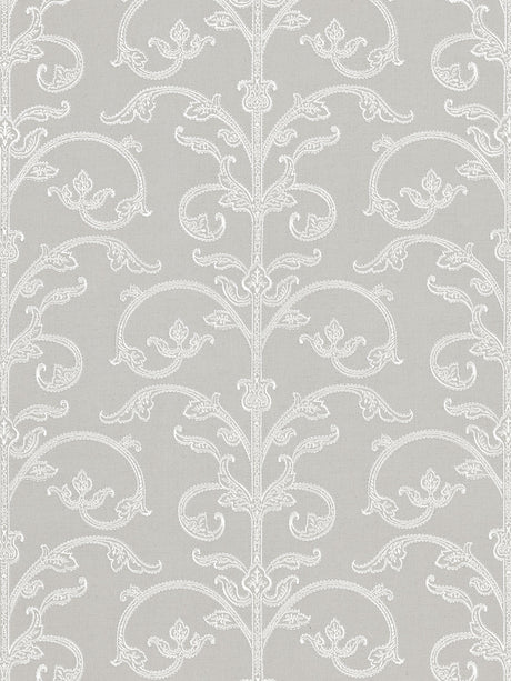 Scalamandre SC 0002WP88558 STEEL SAXONY SCROLL WALLPAPER - Eade's Wallpaper