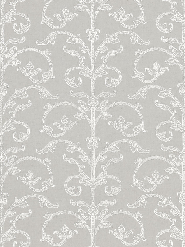 Scalamandre SC 0002WP88558 STEEL SAXONY SCROLL WALLPAPER - Eade's Wallpaper