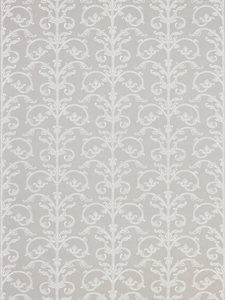 Scalamandre SC 0002WP88558 STEEL SAXONY SCROLL WALLPAPER - Eade's Wallpaper