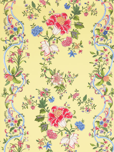 Scalamandre SC 0002WP88566 BUTTER BLUE CAMELLIA TRELLIS WALLPAPER - Eade's Wallpaper