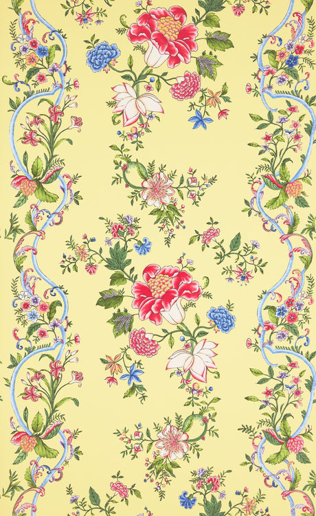 Scalamandre SC 0002WP88566 BUTTER BLUE CAMELLIA TRELLIS WALLPAPER - Eade's Wallpaper
