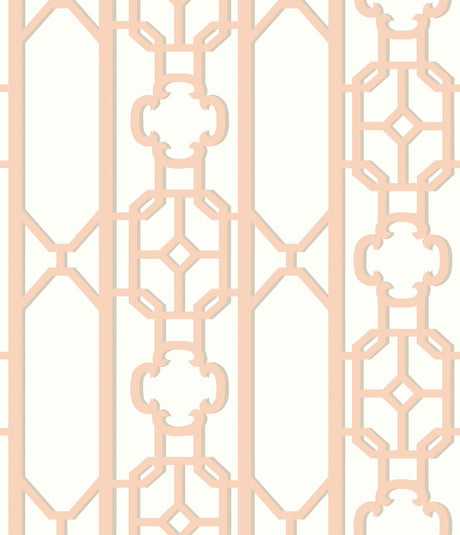Scalamandre SC 0002WP88582D PEACH JOANNA FRET WALLPAPER - Eade's Wallpaper