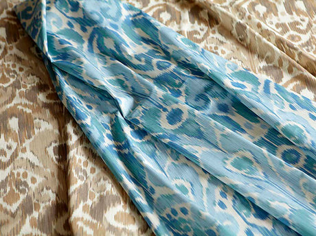 Scalamandre SC 000316527 BLUES ON CREAM GREYSTONE Fabric - Eade's Wallpaper