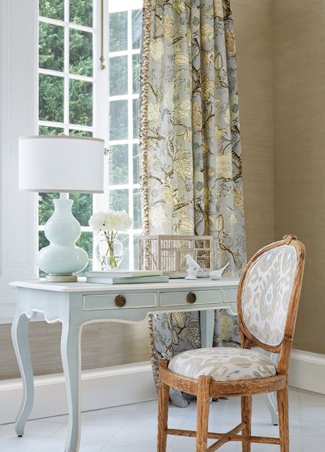 Scalamandre SC 000316556 MINERAL PONDICHERRY LINEN PRINT Fabric - Eade's Wallpaper