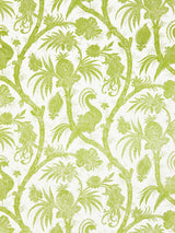 Scalamandre SC 000316575 PEAR BALINESE PEACOCK LINEN PRINT Fabric - Eade's Wallpaper