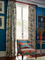 Scalamandre SC 000316590 PEACOCK ON SAND KELMESCOTT HAND BLOCK PRINT Fabric - Eade's Wallpaper
