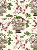 Scalamandre SC 000316591 MULBERRY SHANGHAI BLOSSOMS Fabric - Eade's Wallpaper