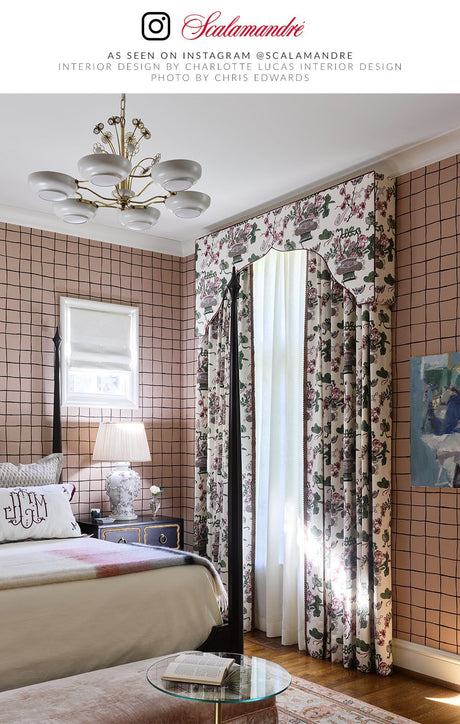 Scalamandre SC 000316591 MULBERRY SHANGHAI BLOSSOMS Fabric - Eade's Wallpaper