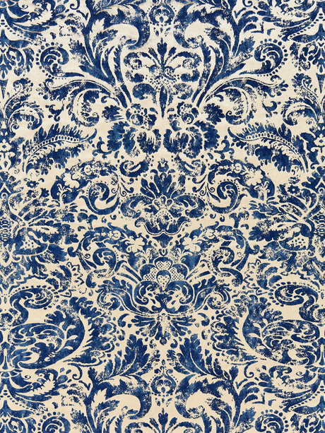 Scalamandre SC 000316592 LAPIS PALLADIO VELVET DAMASK Fabric - Eade's Wallpaper
