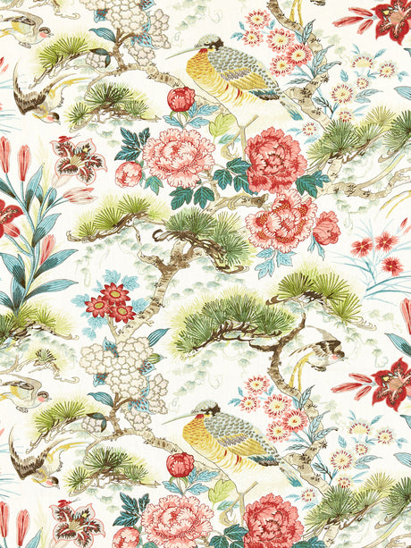 Scalamandre SC 000316601 BLOOM SHENYANG LINEN PRINT Fabric - Eade's Wallpaper